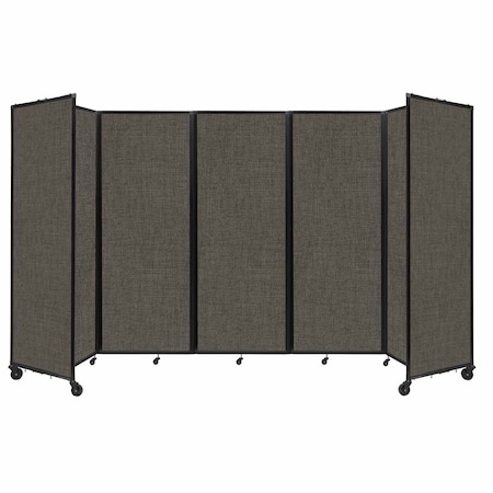 Versare Room Divider 360 Folding Portable Partition 14' x 7'6" Mocha Fabric 1190945
